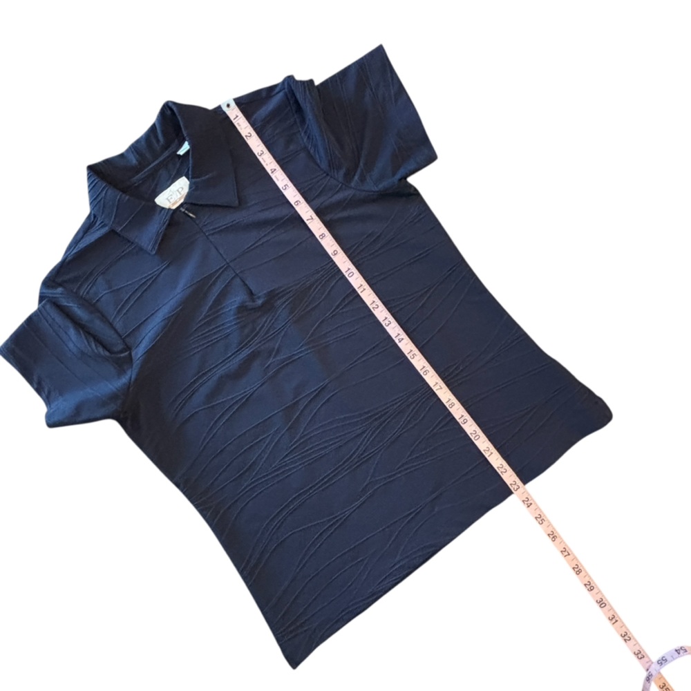 EP Pro Women’s Navy Textured Short Sleeve Golf Polo Medium - Picture 9 of 11